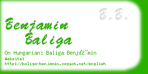 benjamin baliga business card